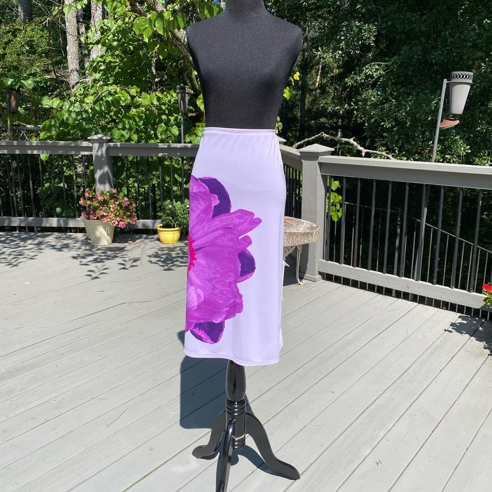 Vintage 90s Bold Oversized Graphic Flower Floral Mod Express Skirt